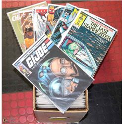 BOX OF OVER 130 COMICS BAGGED & BOARDED.