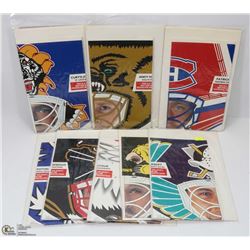 LOT OF 8 KRAFT GOALIE MASKS INCLUDING ROY, MOOG,