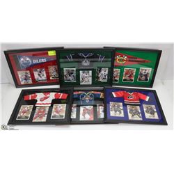 LOT OF 6 FRAMED CARD PICTURES INCL EDMONTON, LA,