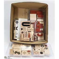 BOX FULL OF SCRAPBOOKING STAMPS &