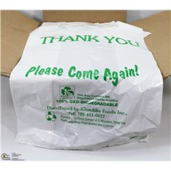 1 CASE OF BIODEGRADABLE TSHIRT BAGS