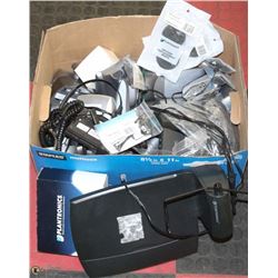 BOX OF PLANTRONICS MIXED BOX OF HEADSETS AND