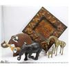 Image 1 : LARGE FLAT W/SAFARI ELEPHANTS, BRASS