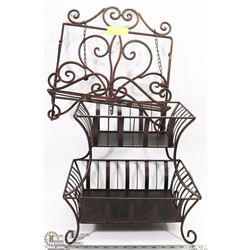 RUSTIC IRON COOKBOOK/IPAD HOLDER &2 TIER DESSERT
