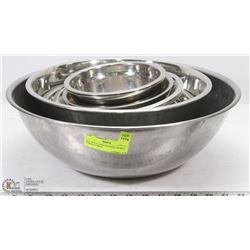 SET OF 8 STAINLESS STEEL BOWLS - VARIOUS SIZES