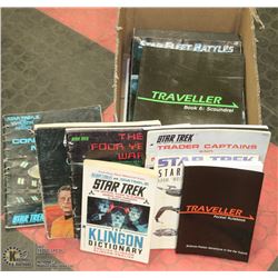 BOX OF STAR TREK GAMING BOOKS AND MORE