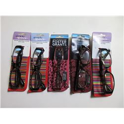 5 New Pairs Reading Glasses + 2.00 / come with cases / 65.00 value