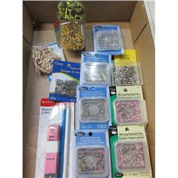 Bundle of New Pins / satin pins , glasshead pins , pearlized pins etc.