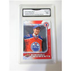 2015 Upper Deck Connor McDavid Rookie Card graded 10 Gem mint # 16