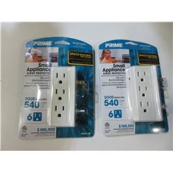 2 New Small Appliance Surge Protectors / 6 outlet