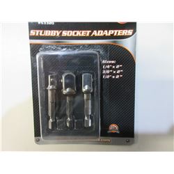 New set of 3 3/8 drive Socket Adaptors / 1/4 - 3/8 - 1/2" sizes