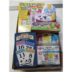 Flat for Kids / Pictionary game / Shopkins / Flash Cardz / Tie Dye Kit