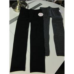 2 New Pair of girls Fleece Leggings size 10 / 12 / 1 grey 1 black