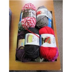 Flat of 10 Assorted Skeins of Yarn