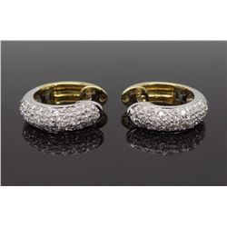 14KT Two Tone Gold 0.25ctw Diamond Earrings