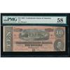 Image 1 : 1864 $10 Confederate States of America Note PMG 58