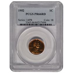 1952 Lincoln Cent Coin PCGS PR66RD