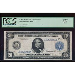 1914 $20 San Francisco Federal Reserve Note PCGS 30