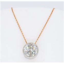 14KT Rose Gold 1.12ct Diamond Pendant with Chain