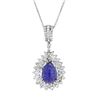 Image 1 : 18KT White Gold 6.99ct Tanzanite and Diamond Pendant with Chain