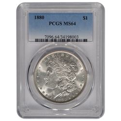 1880 $1 Morgan Silver Dollar Coin PCGS MS64