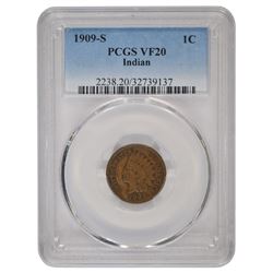 1909-S Indian Cent PCGS VF20