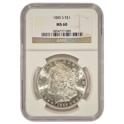 1885-S $1 Morgan Silver Dollar Coin NGC MS60