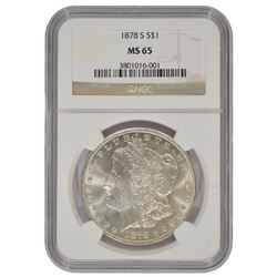 1878-S $1 Morgan Silver Dollar Coin NGC MS65