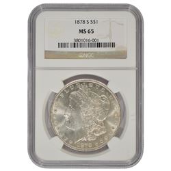 1878-S $1 Morgan Silver Dollar Coin NGC MS65