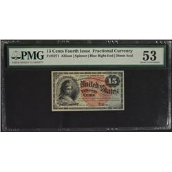 15 Cent Fourth Issue Fraction Note PMG 53