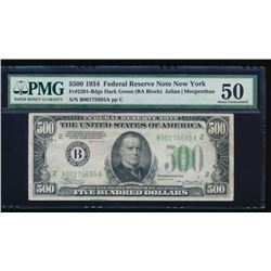 1934 $500 New York Federal Reserve Note PMG 50