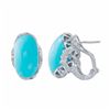 Image 1 : 14KT White Gold 12.00ctw Turquoise and Diamond Earrings