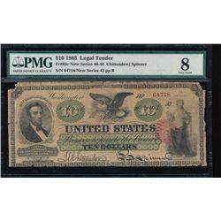 1863 $10 Legal Tender Note PMG 8