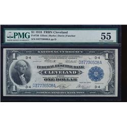 1918 $1 Cleveland Federal Reserve Bank Note PMG 55