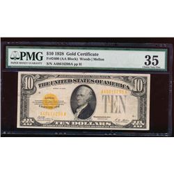 1928 $10 Gold Certificate PMG 35