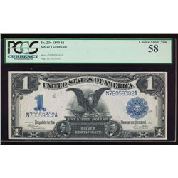 1899 $1 Black Eagle Silver Certificate PCGS 58