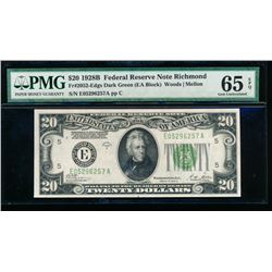 1928B $20 Richmond Federal Reserve Note PMG 65EPQ