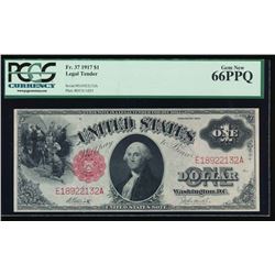 1917 $1 Legal Tender Note PCGS 66PPQ