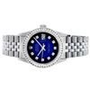 Image 3 : Rolex Mens Stainless Steel Blue Vignette Princess Cut Diamond Datejust Wristwatc