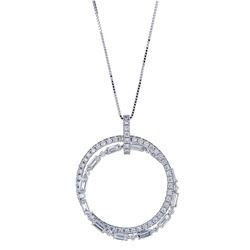 0.77 ctw Diamond Pendant - 18KT White Gold