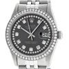 Image 1 : Rolex Mens Stainless Steel Rhodium String Diamond 36MM Datejust Wristwatch