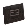 Image 2 : Fendi Black Zucca Canvas Leather Trim Small Wallet