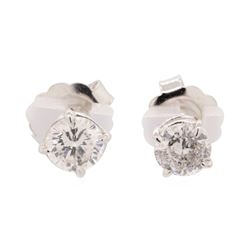 1.07 ctw Diamond Earrings - 14KT White Gold