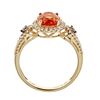 Image 2 : 1.53 ctw Fire Opal and Diamond Ring - 14KT Yellow Gold