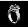 Image 4 : 14KT Two-Tone Gold 1.97 ctw Tanzanite and Diamond Ring