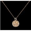 Image 2 : 14KT Two-Tone Gold 1.30 ctw Diamond Pendant With Chain