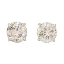 1.2 ctw Diamond Earrings - 14KT White Gold