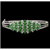 3.68 ctw Tsavorite and Diamond Bracelet - 14KT White Gold