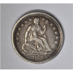 1856-O SEATED HALF DIME, XF