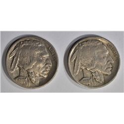 1916 & 17 AU BUFFALO NICKELS